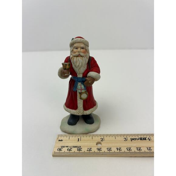 Christmas Traditions 4" Ceramic Santa Figurine Red Coat Hand Painted w Box - Picture 8 of 10